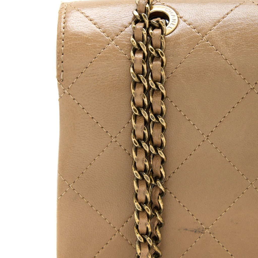 MESSENGER FLAP BAG LAMBSKIN BEIGE GHW