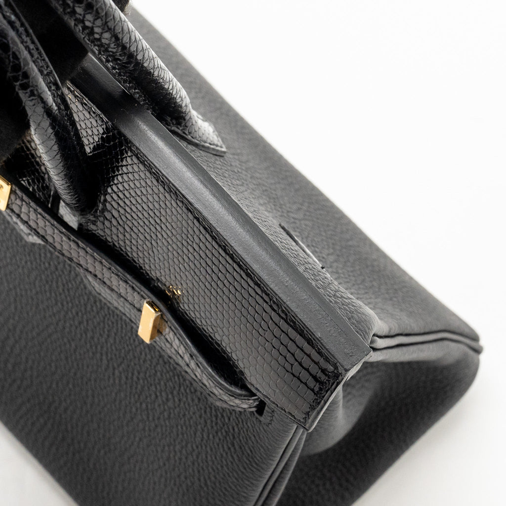 HERMES BIRKIN 25 TOUCH TOGO/LIZARD BLACK GHW