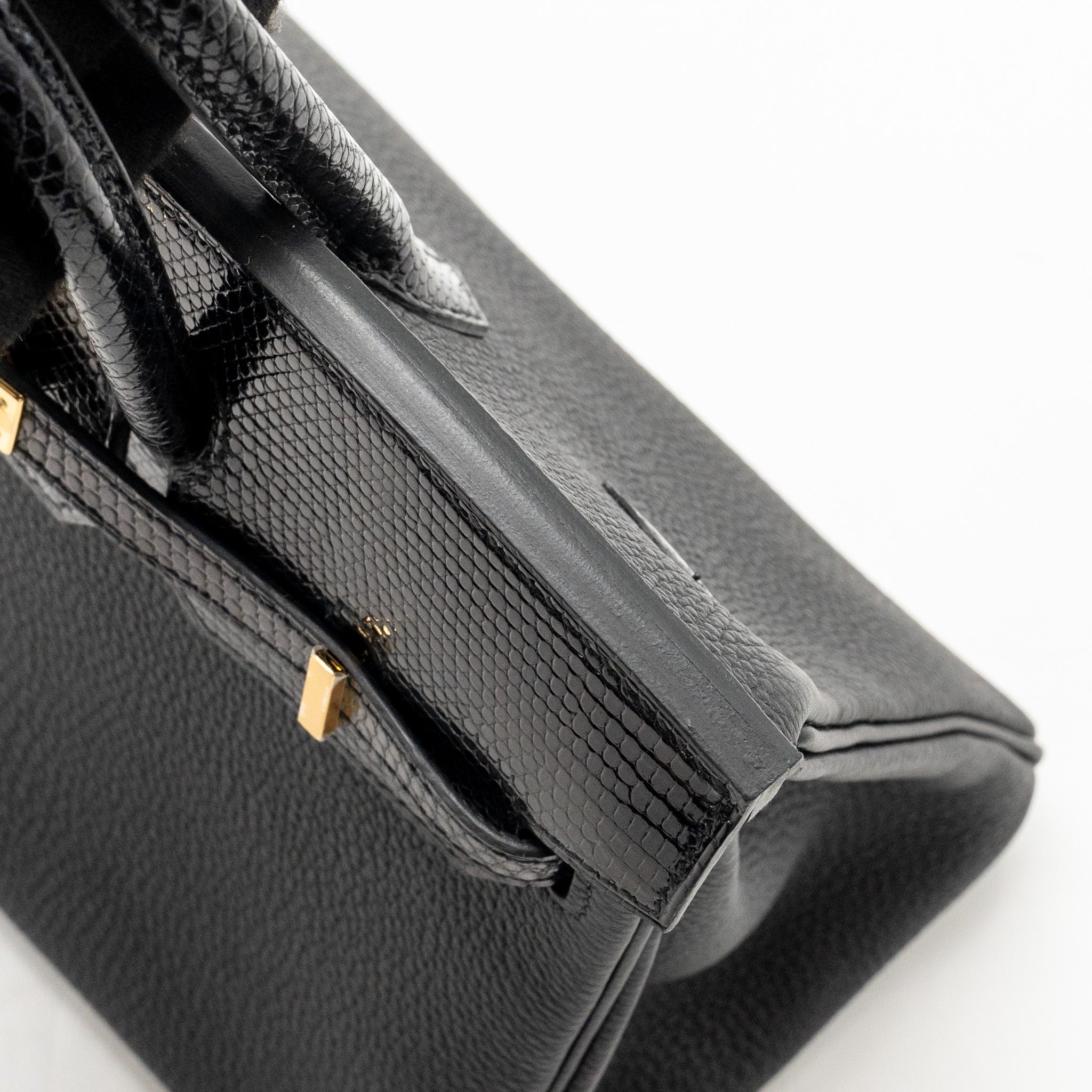 HERMES BIRKIN 25 TOUCH TOGO/LIZARD BLACK GHW