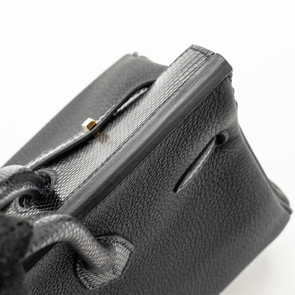 HERMES BIRKIN 25 TOUCH TOGO/LIZARD BLACK GHW
