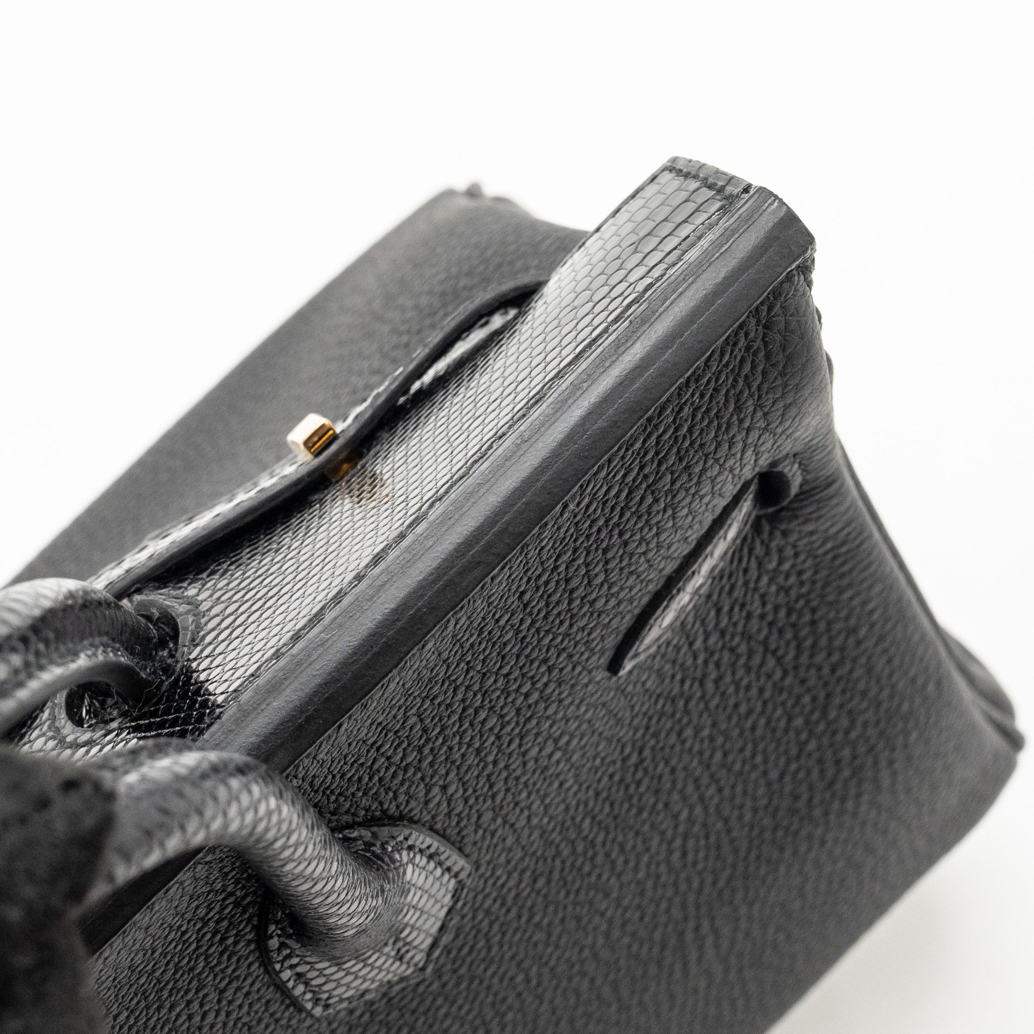 HERMES BIRKIN 25 TOUCH TOGO/LIZARD BLACK GHW