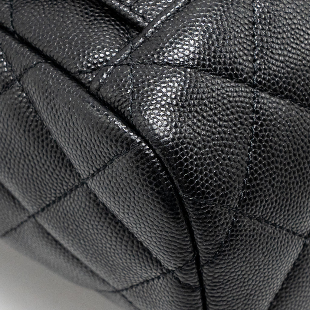 QUILTED MINI BACKPACK CAVIAR BLACK LGHW (MICROCHIP)