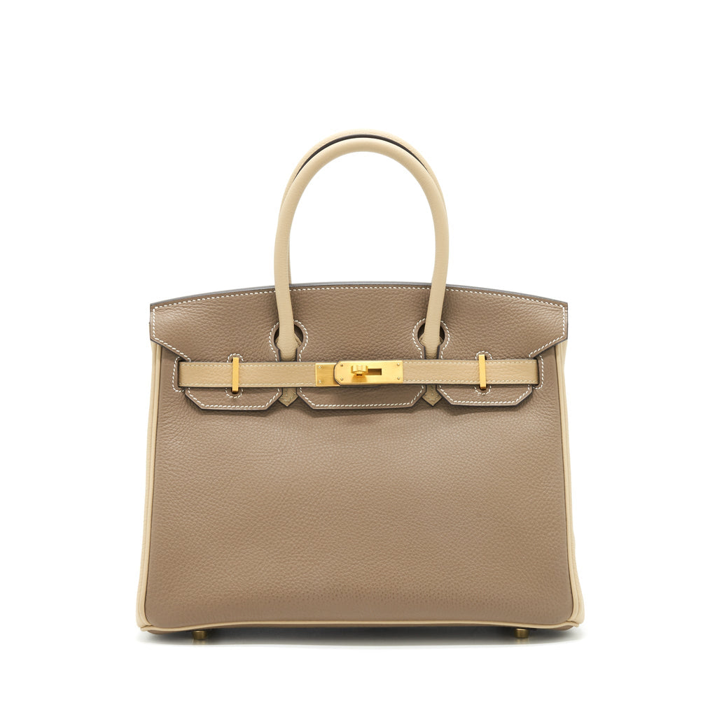 HERMES BIRKIN 30 TOGO SPECIAL ORDER ETOUPE / TRENCH BRUSHED GHW