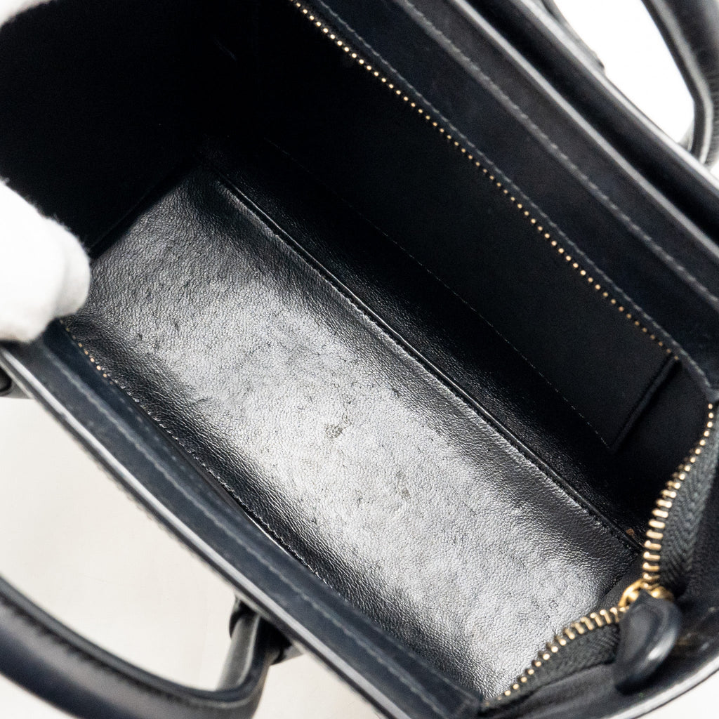 NANO LUGGAGE BAG CALFSKIN BLACK / WHITE GHW