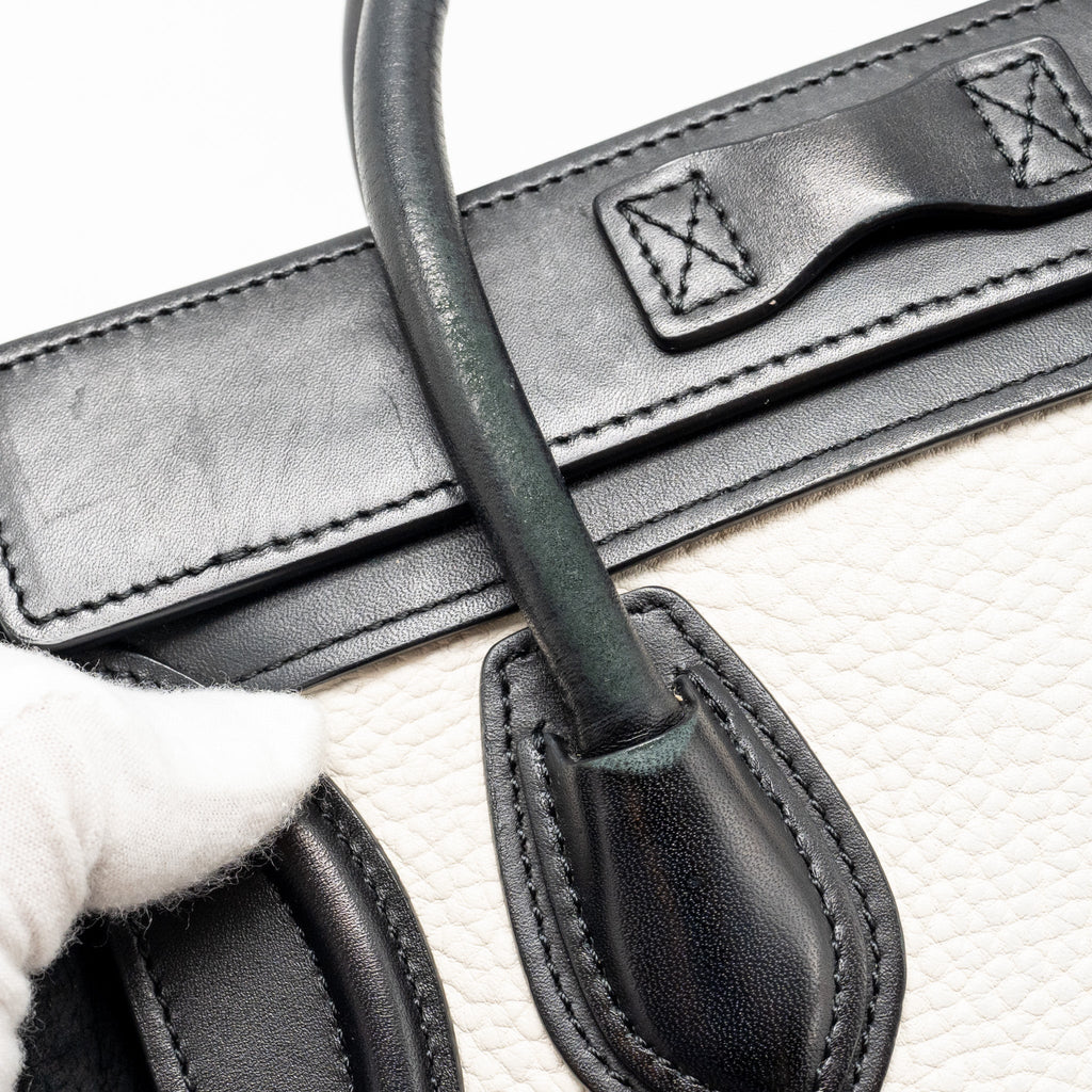 NANO LUGGAGE BAG CALFSKIN BLACK / WHITE GHW