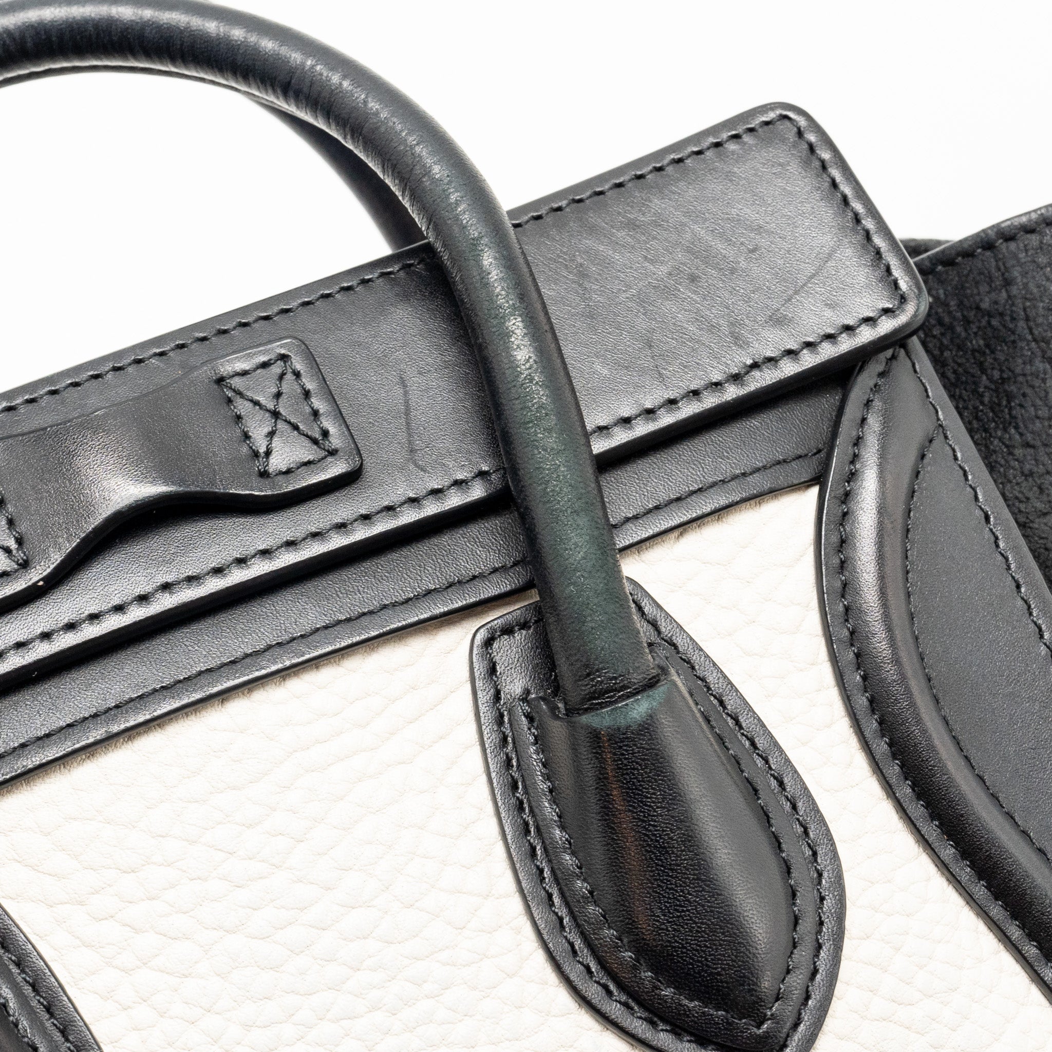 NANO LUGGAGE BAG CALFSKIN BLACK / WHITE GHW