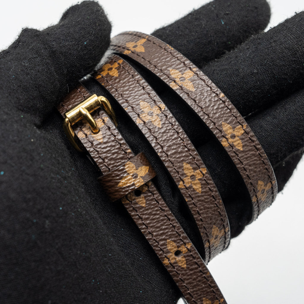 VERTICAL TRUNK POCHETTE WITH CHAIN MONOGRAM REVERSE CANVAS GHW
