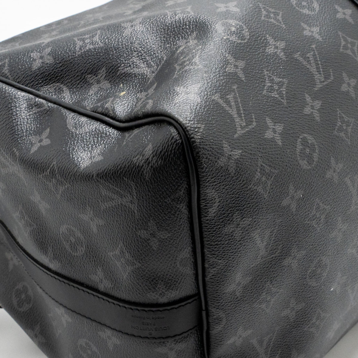 Louis Vuitton Keepall Bandoulière 55 Monogram Eclipse Coated Canvas Black SHW
