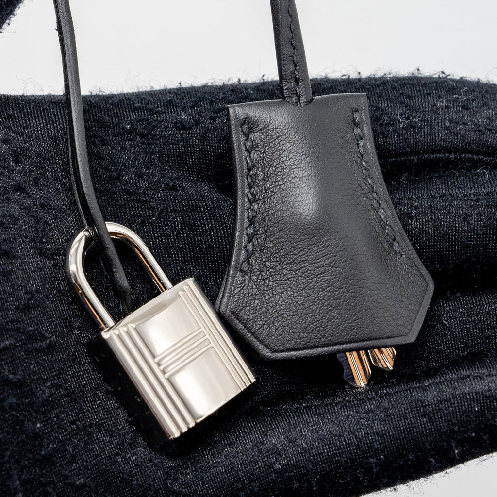 HERMES BIRKIN 25 TOILE SWIFT/CANVAS BLACK SHW