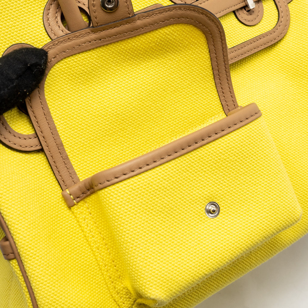 HERMES BIRKIN 25 CARGO TOILE GOELAND / SWIFT JAUNE CITRON / CHAI SHW