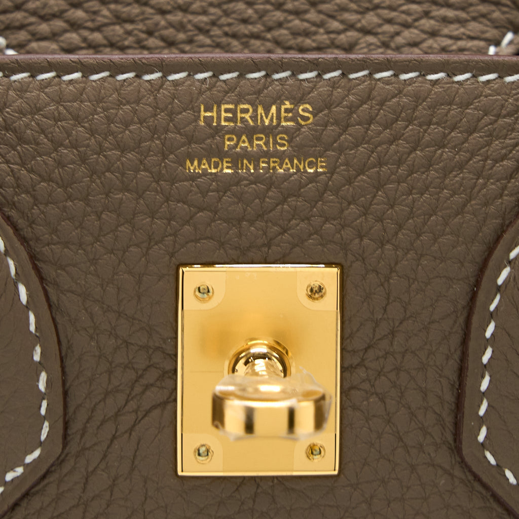 HERMES BIRKIN 25 TOGO ETOUPE GHW
