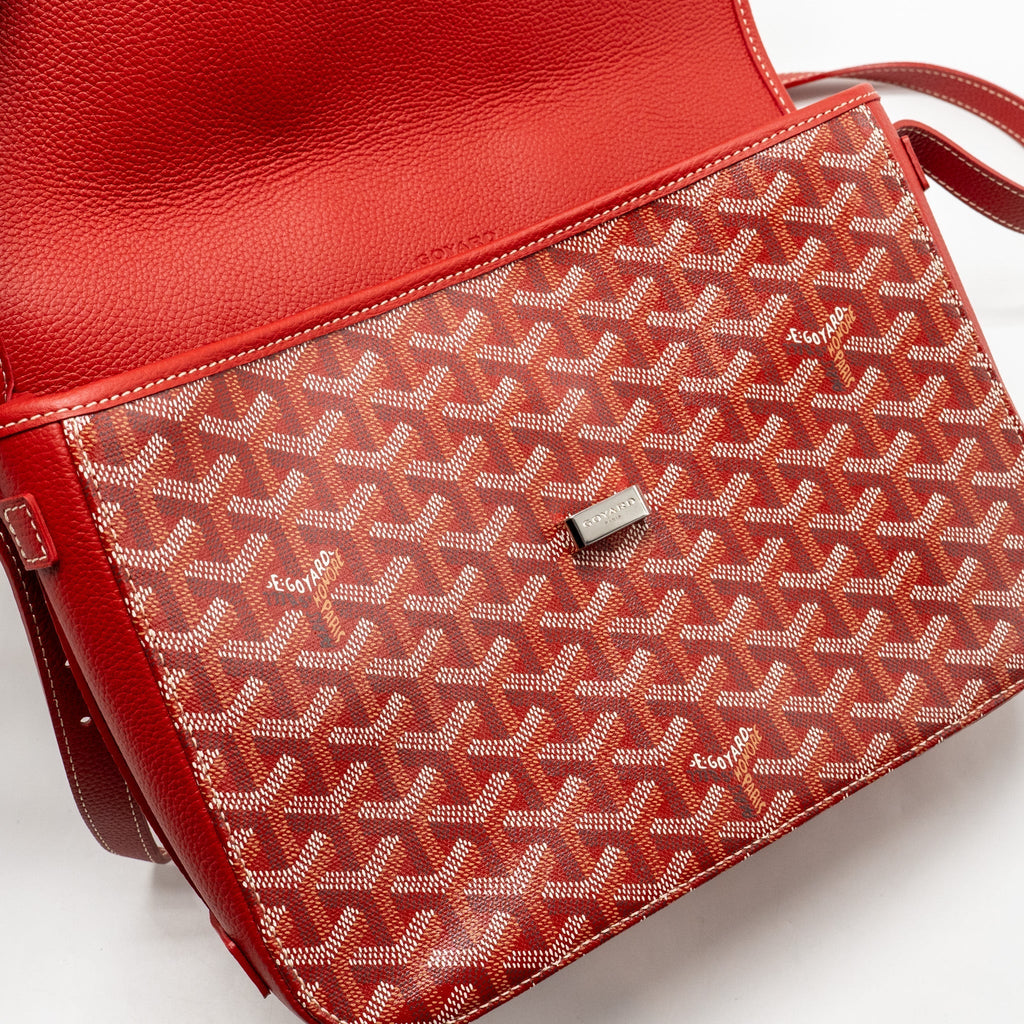 BELVEDERE MM MESSENGER BAG GOYARDINE CANVAS/CALFSKIN RED SHW