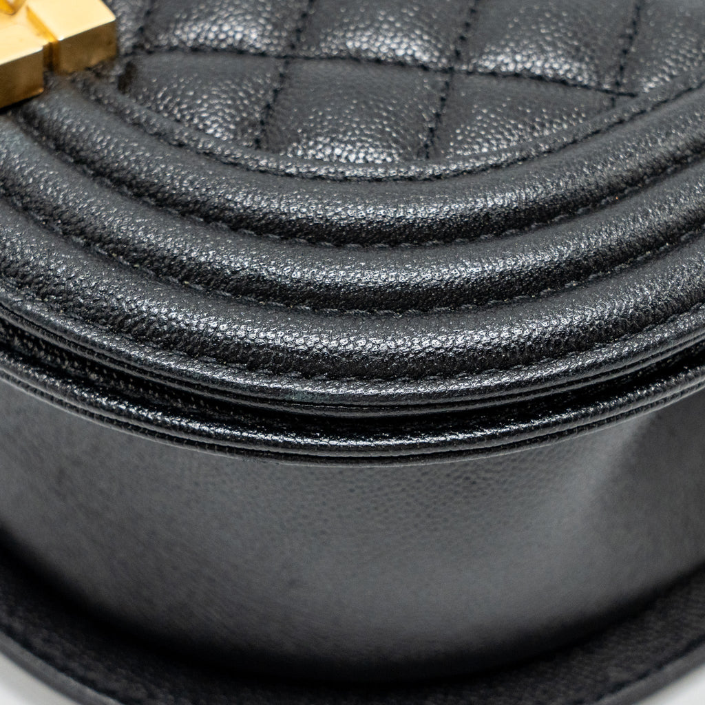 22A ROUND BOY MESSENGER BAG CAVIAR BLACK GHW (MICROCHIP)