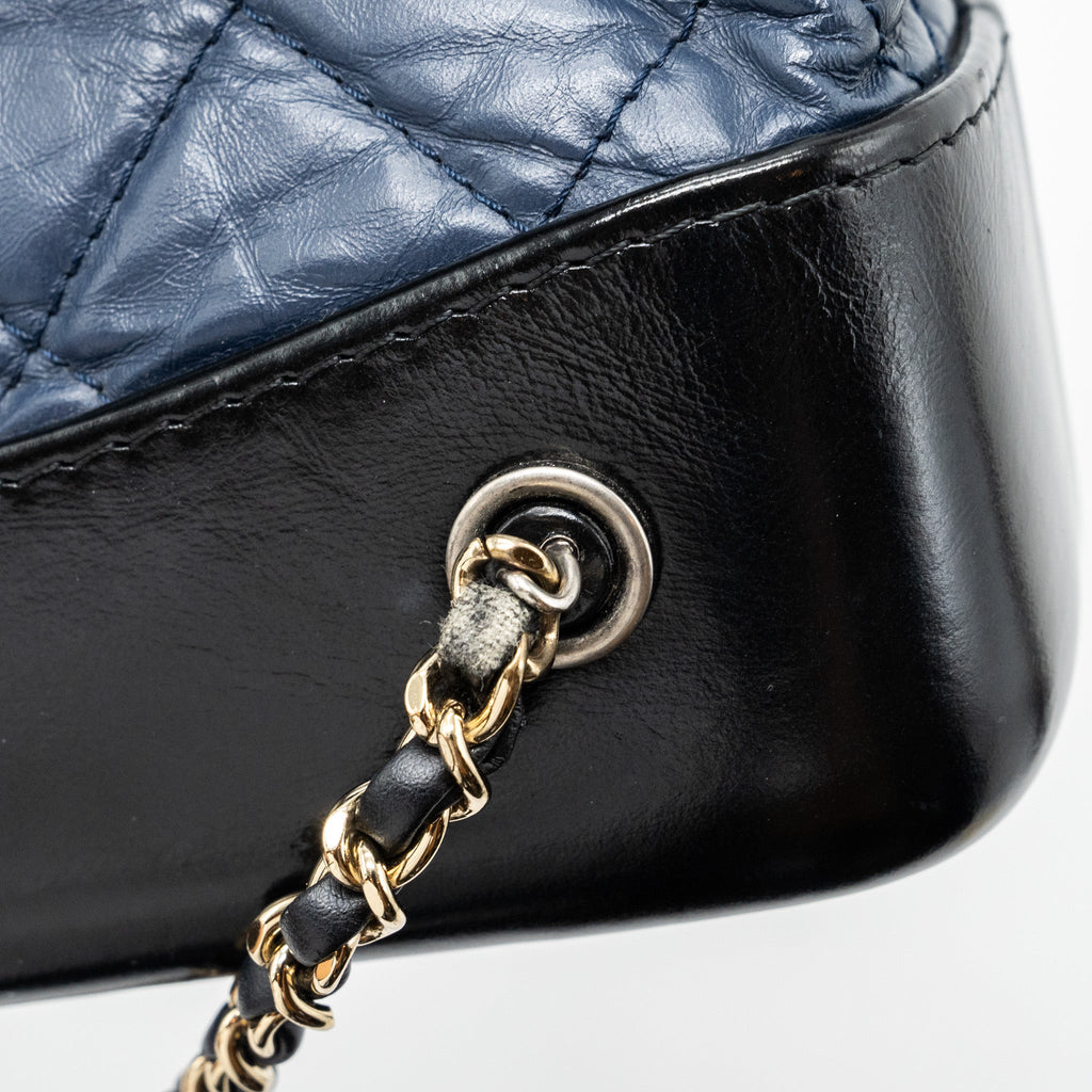 SMALL GABRIELLE BACKPACK AGED CALFSKIN NAVY BLUE/ BLACK RUTHENIUM HARDWARE