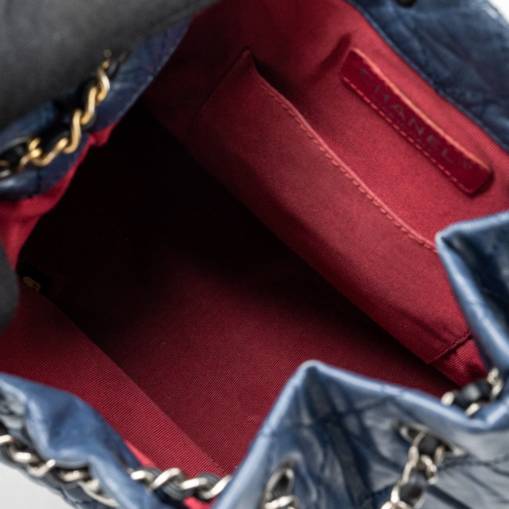 SMALL GABRIELLE BACKPACK AGED CALFSKIN NAVY BLUE/ BLACK RUTHENIUM HARDWARE
