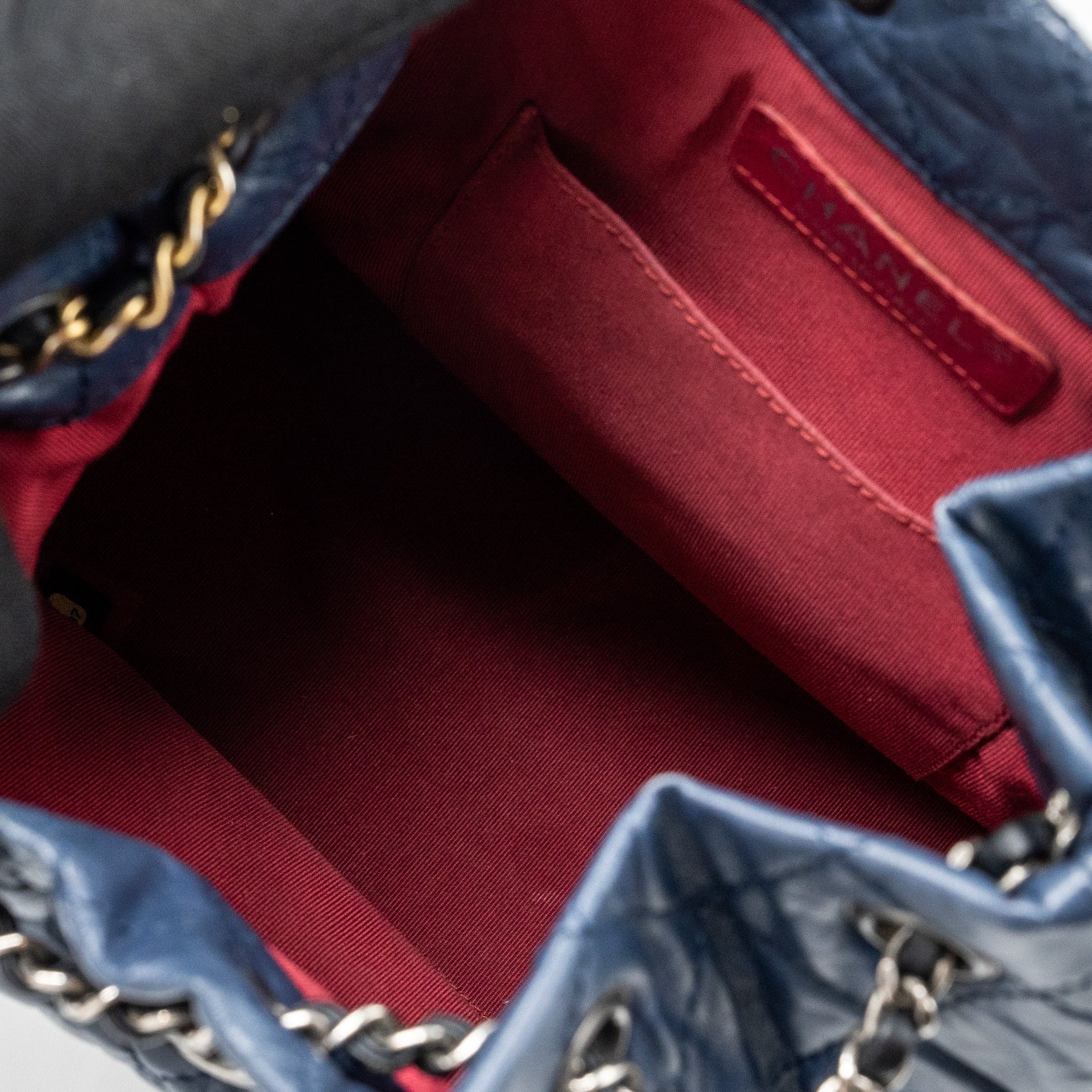 SMALL GABRIELLE BACKPACK AGED CALFSKIN NAVY BLUE/ BLACK RUTHENIUM HARDWARE