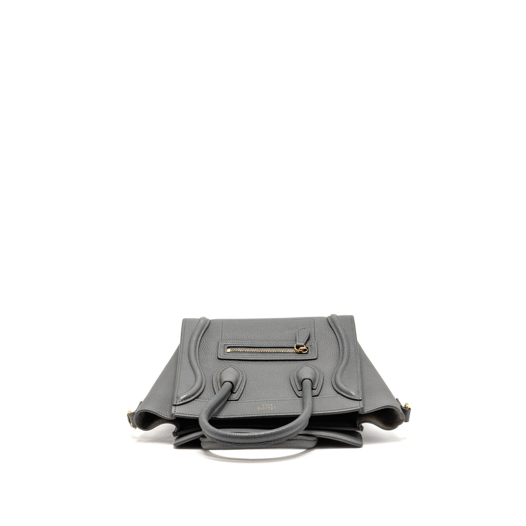 Celine Nano Luggage Bag Calfskin Grey GHW