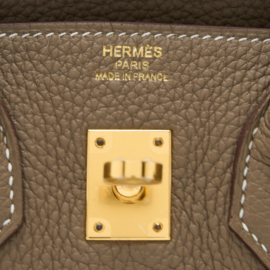 HERMES BIRKIN 25 TOGO ETOUPE GHW
