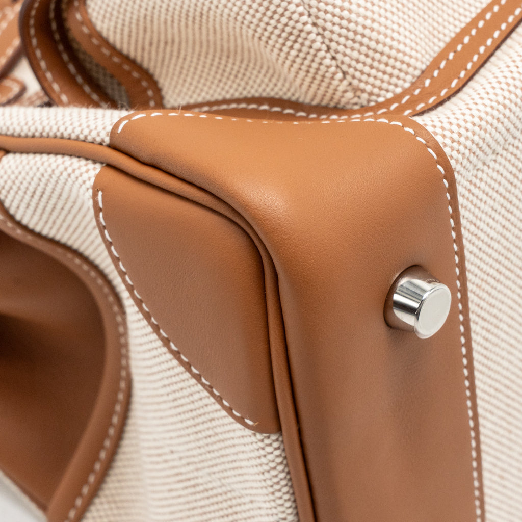 HERMES BIRKIN 25 CARGO TOILE H/SWIFT ECRU-BEIGE/GOLD SHW