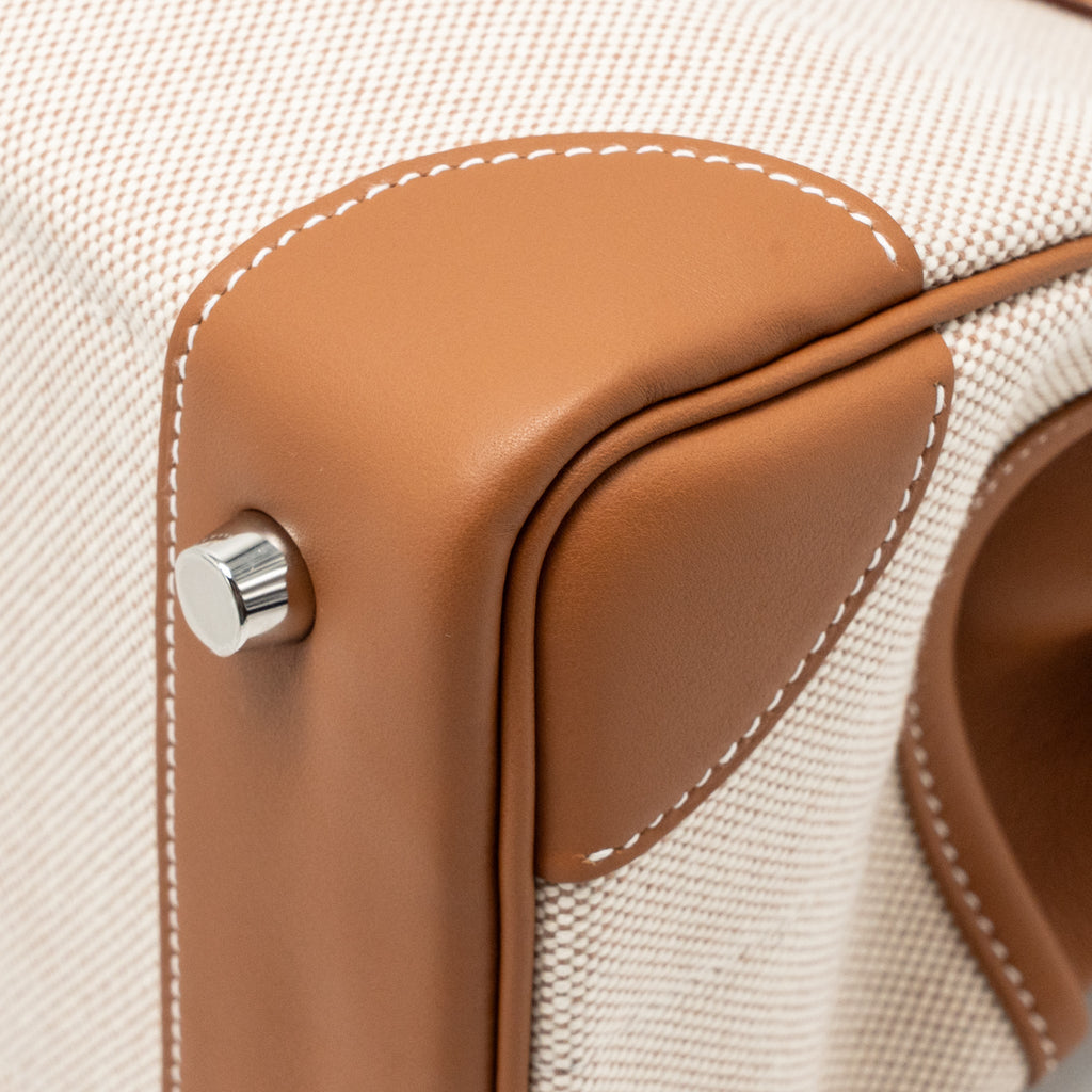 HERMES BIRKIN 25 CARGO TOILE H/SWIFT ECRU-BEIGE/GOLD SHW