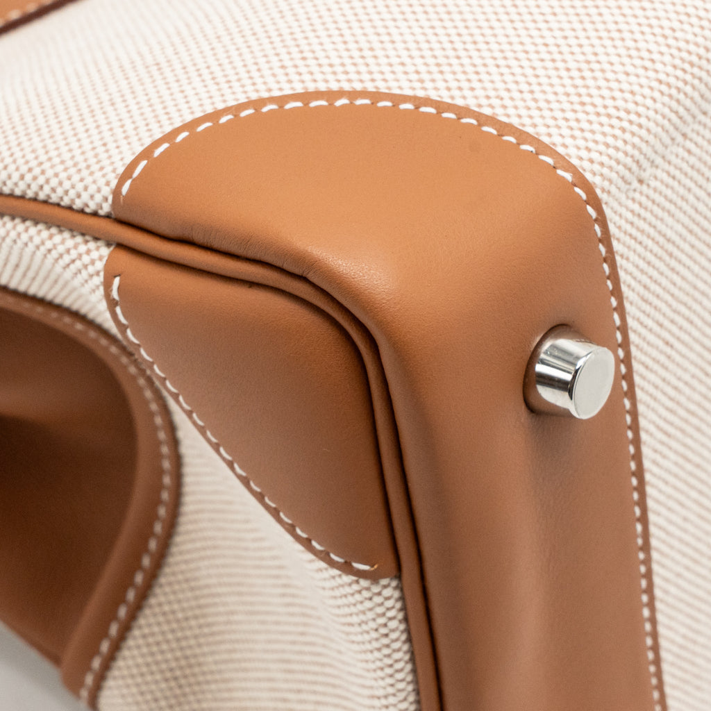 HERMES BIRKIN 25 CARGO TOILE H/SWIFT ECRU-BEIGE/GOLD SHW