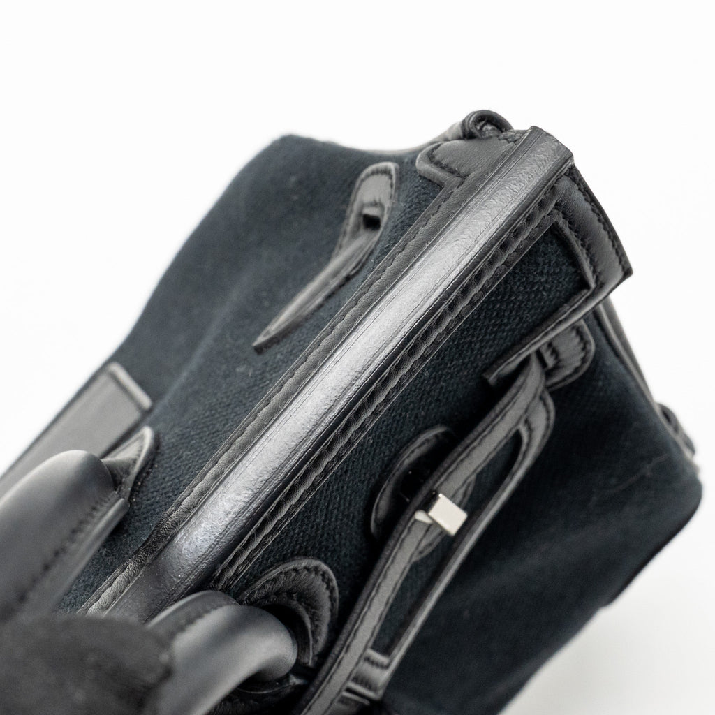HERMES BIRKIN 25 CARGO TOILE GOELAND/SWIFT BLACK SHW