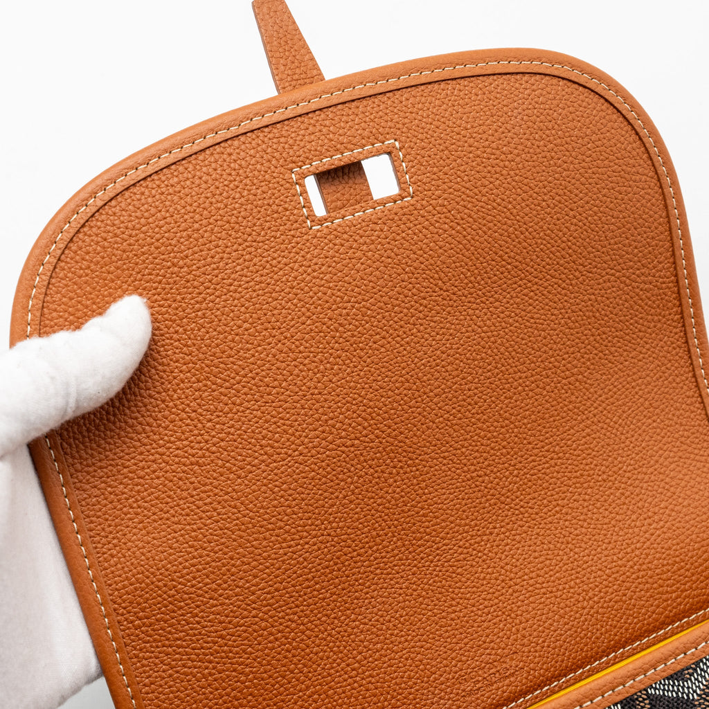 BELVEDERE PM MESSENGER BAG GOYARDLINE CANVAS/CALFSKIN BLACK/TAN SHW