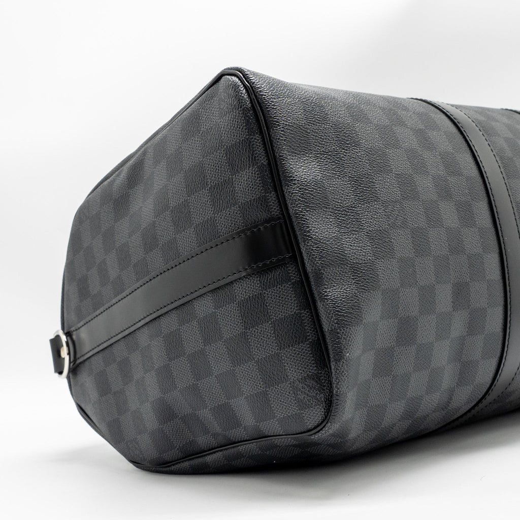KEEPALL BANDOULIERE 45 DAMIER GRAPHITE CANVAS BLACK SHW