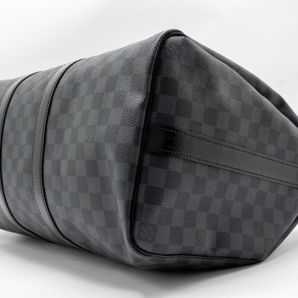 KEEPALL BANDOULIERE 45 DAMIER GRAPHITE CANVAS BLACK SHW