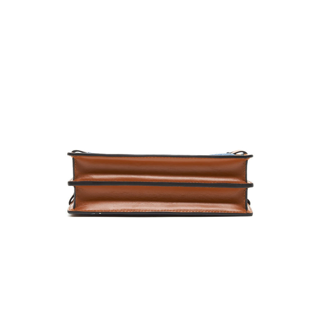 TRUNK CLUTCH MALLETAGE DENIM WITH MONOGRAM LEATHER