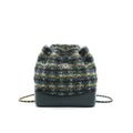 GABRIELLE TWEED BACKPACK DARK GREEN