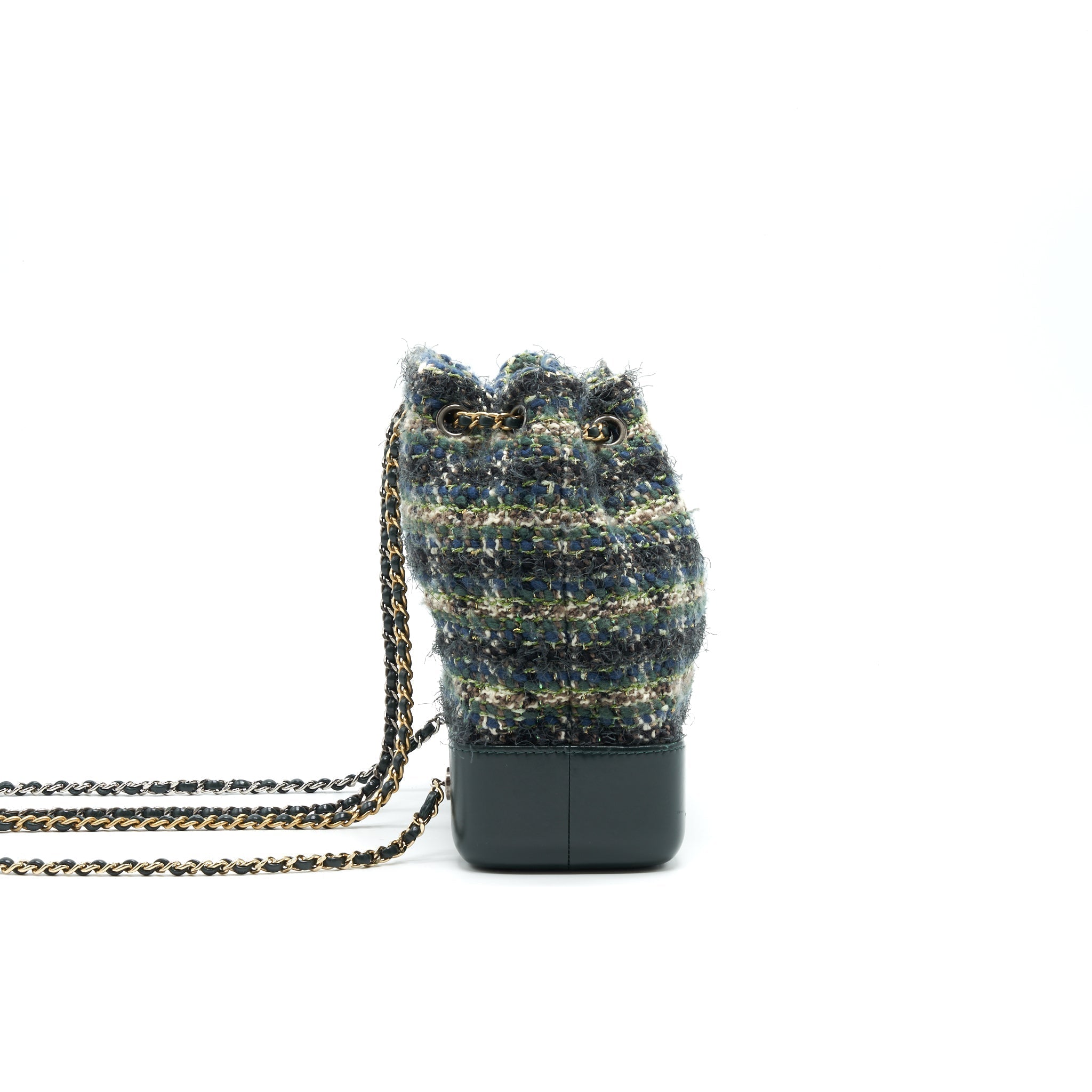 GABRIELLE TWEED BACKPACK DARK GREEN