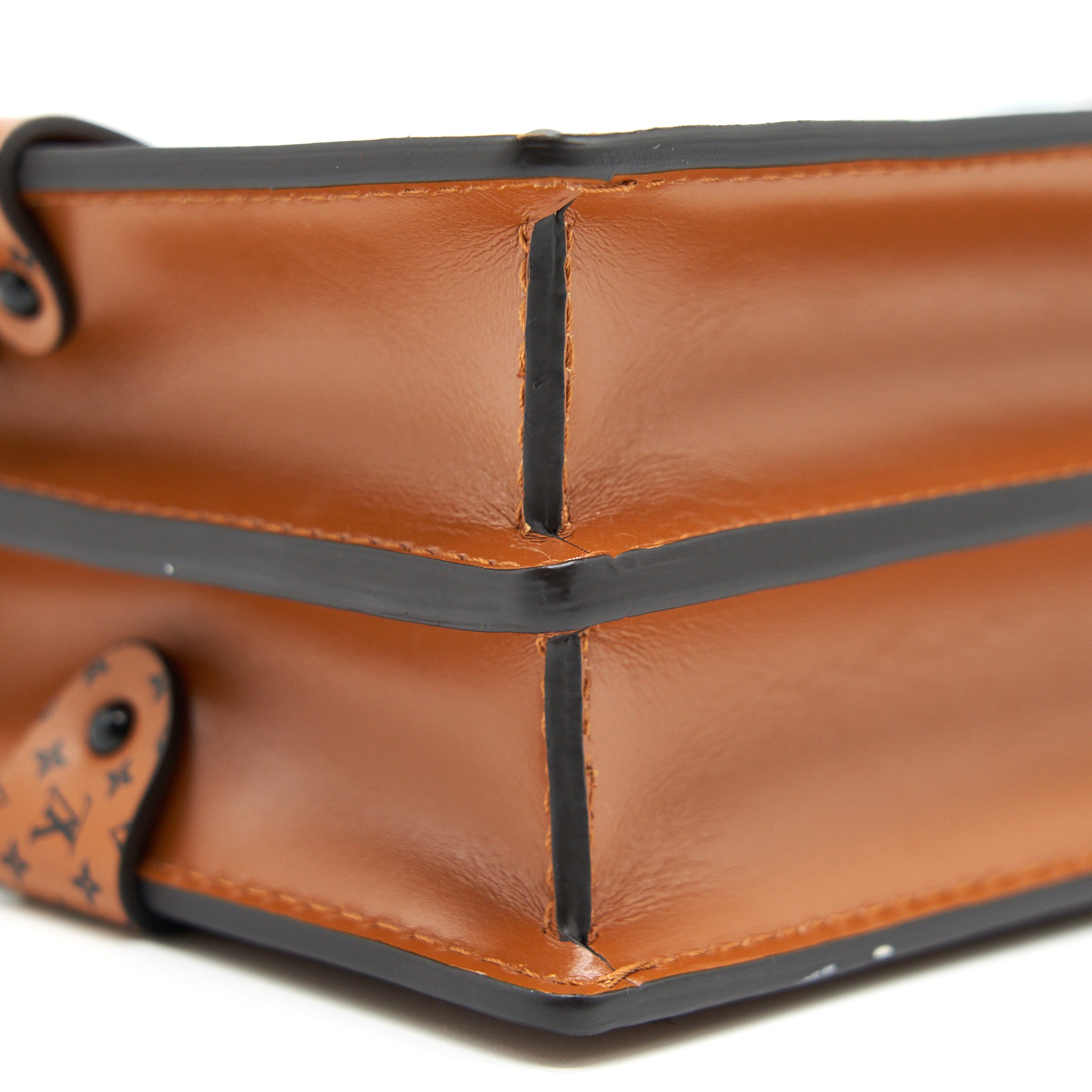 TRUNK CLUTCH MALLETAGE DENIM WITH MONOGRAM LEATHER