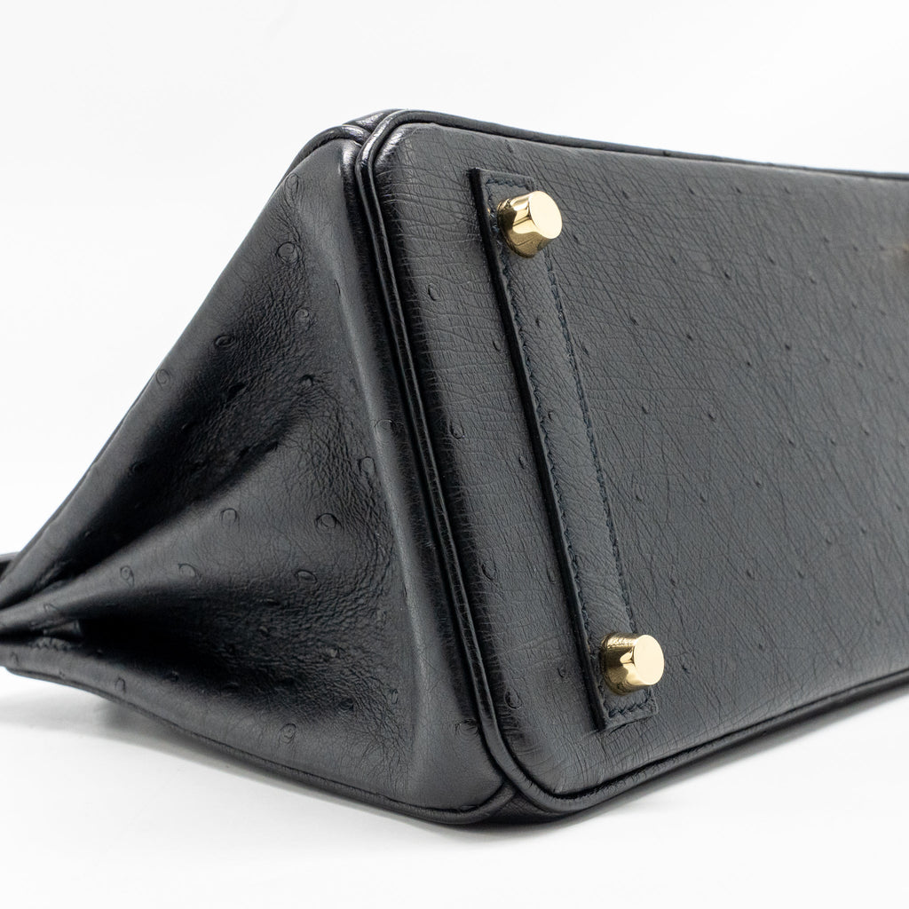 HERMES BIRKIN 25 OSTRICH BLACK GHW