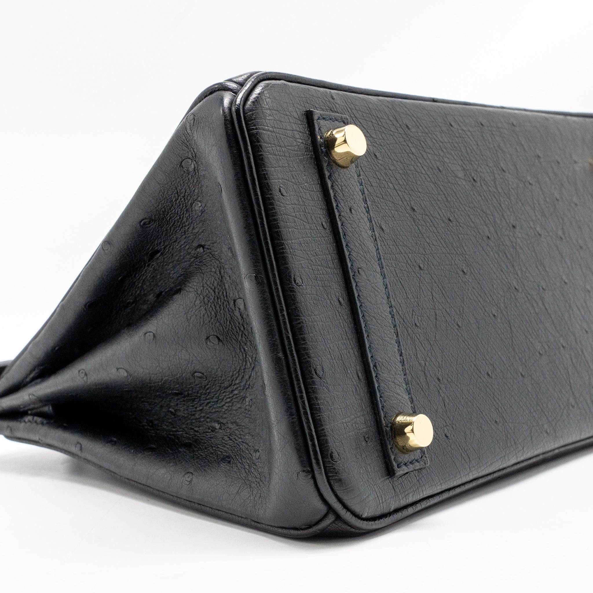 HERMES BIRKIN 25 OSTRICH BLACK GHW