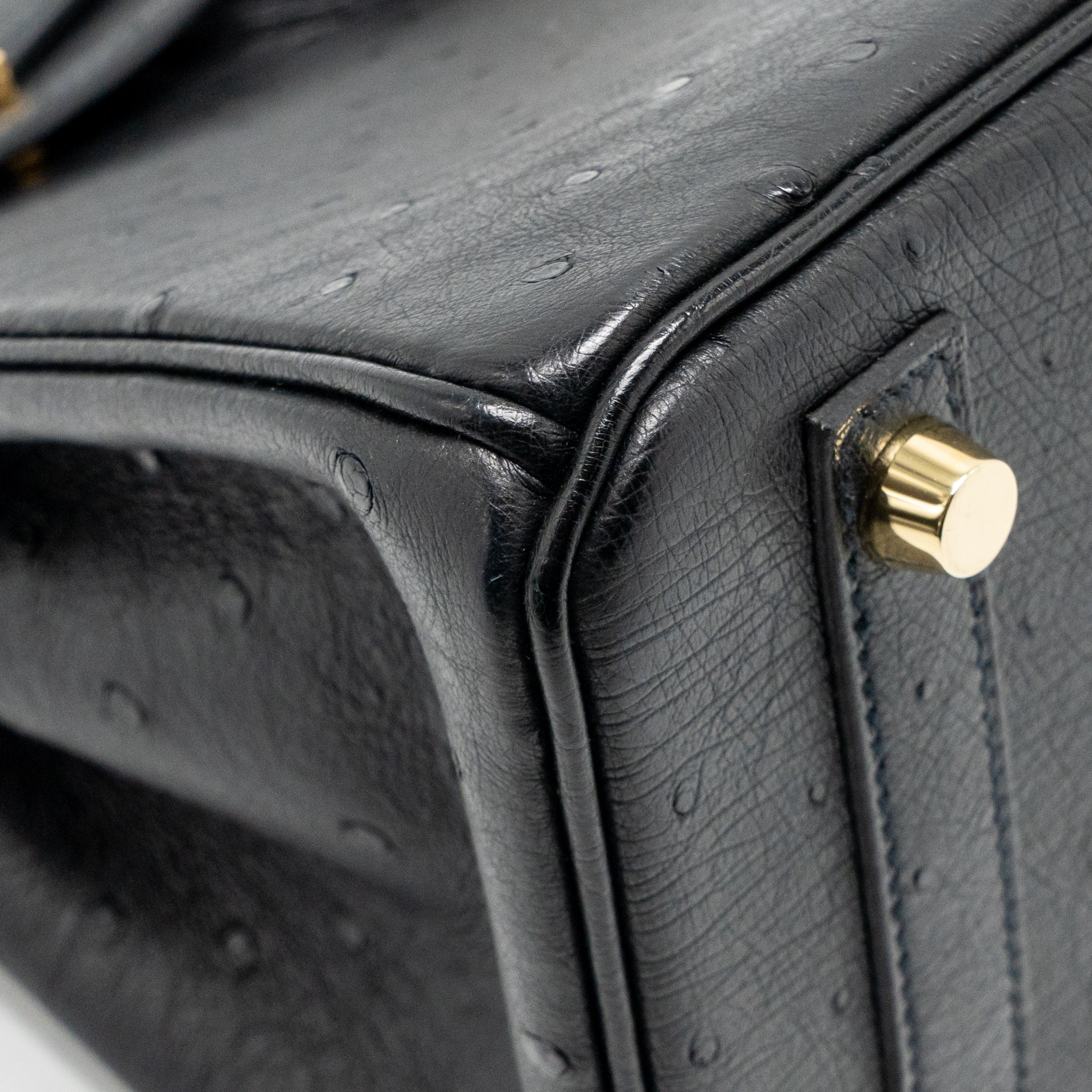 HERMES BIRKIN 25 OSTRICH BLACK GHW