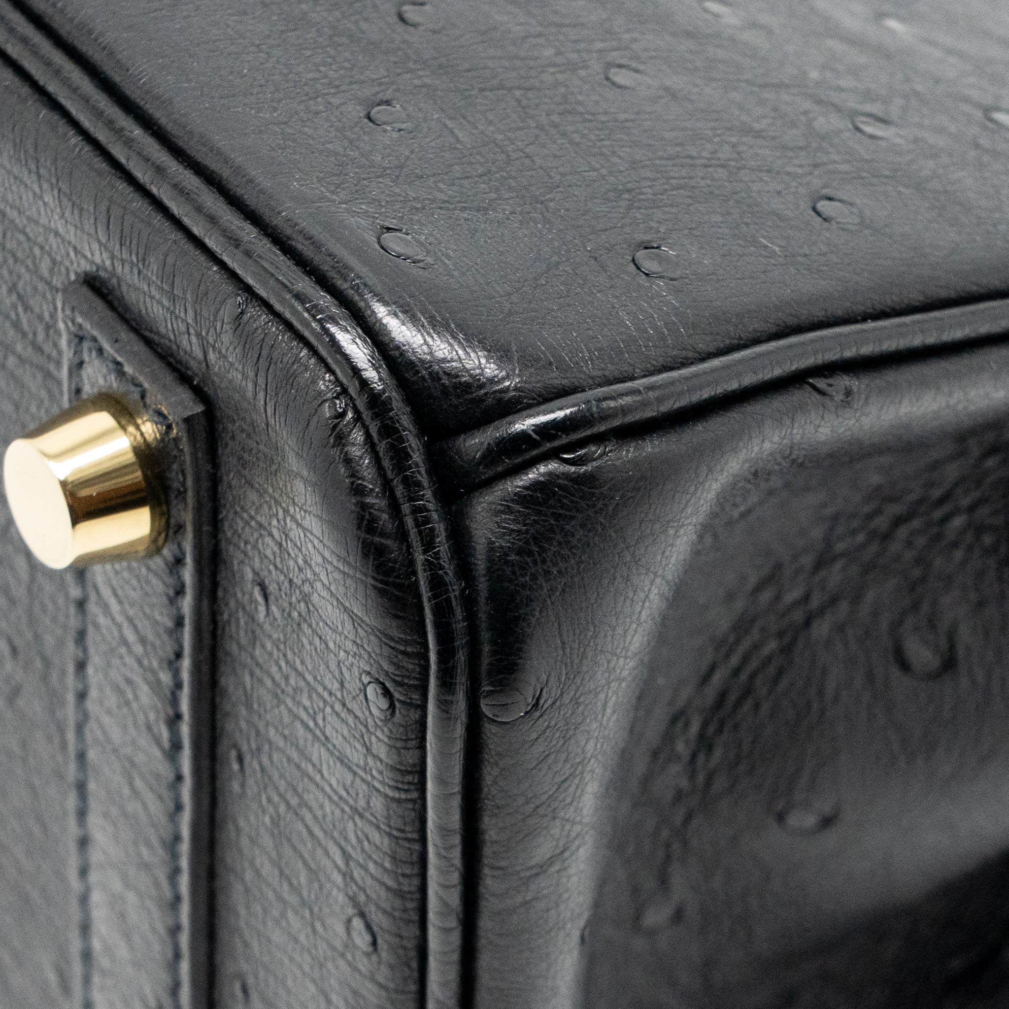 HERMES BIRKIN 25 OSTRICH BLACK GHW