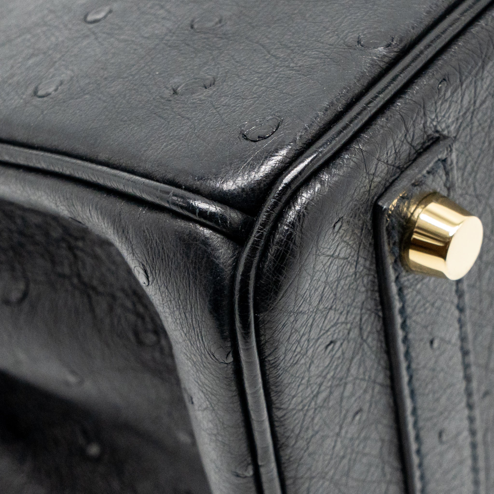 HERMES BIRKIN 25 OSTRICH BLACK GHW