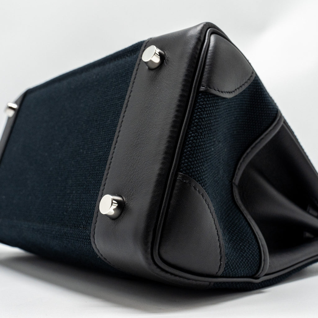 HERMES BIRKIN 25 CARGO CANVAS TOILE GEOLAND / SWIFT BLACK SHW