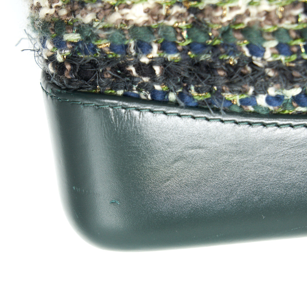 GABRIELLE TWEED BACKPACK DARK GREEN