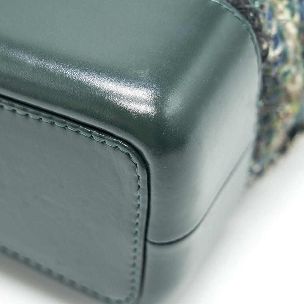 GABRIELLE TWEED BACKPACK DARK GREEN