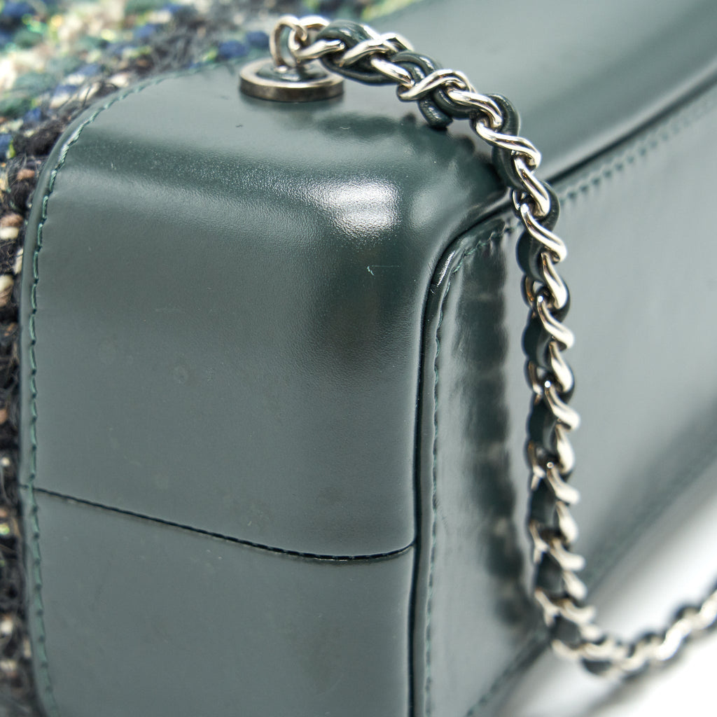 GABRIELLE TWEED BACKPACK DARK GREEN