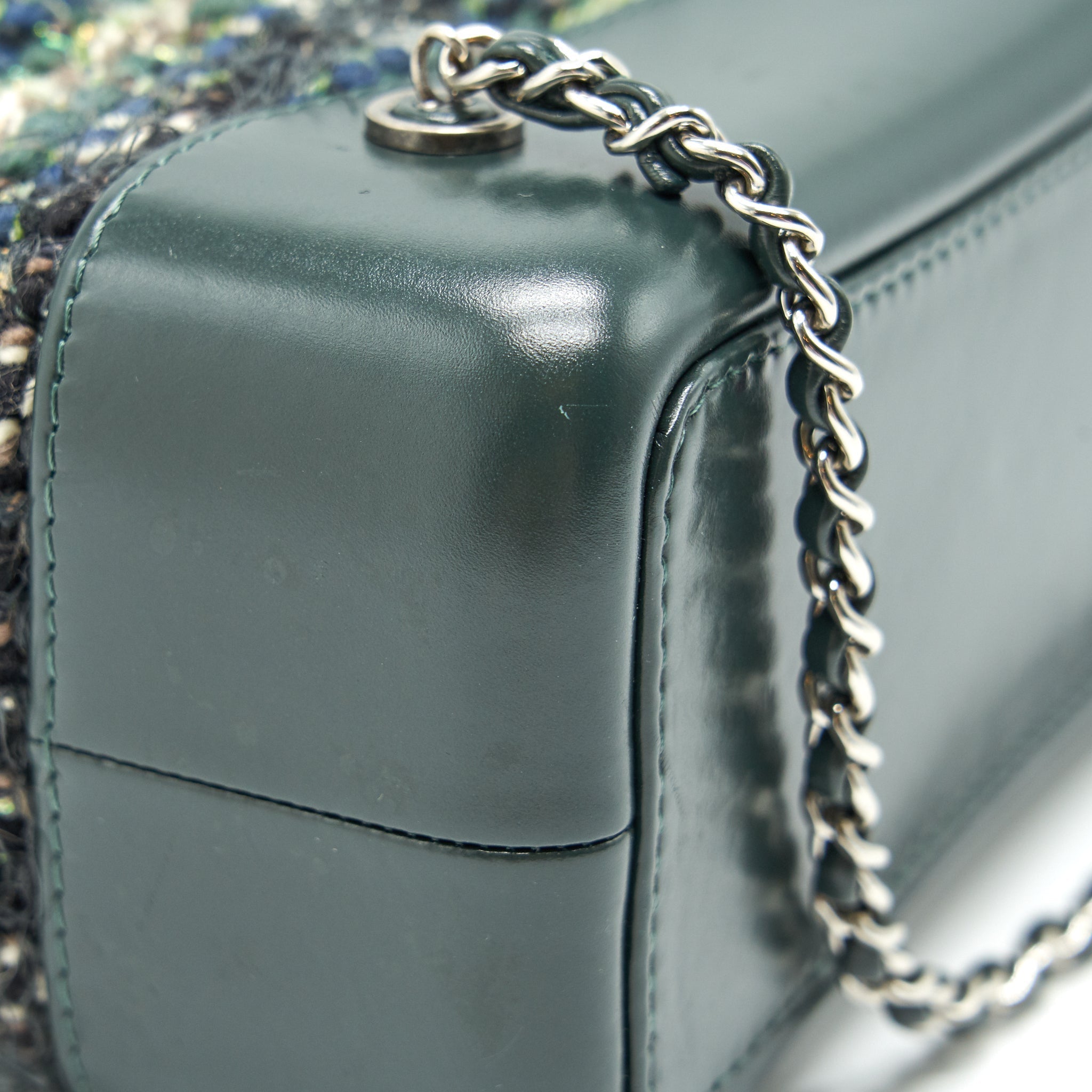 GABRIELLE TWEED BACKPACK DARK GREEN