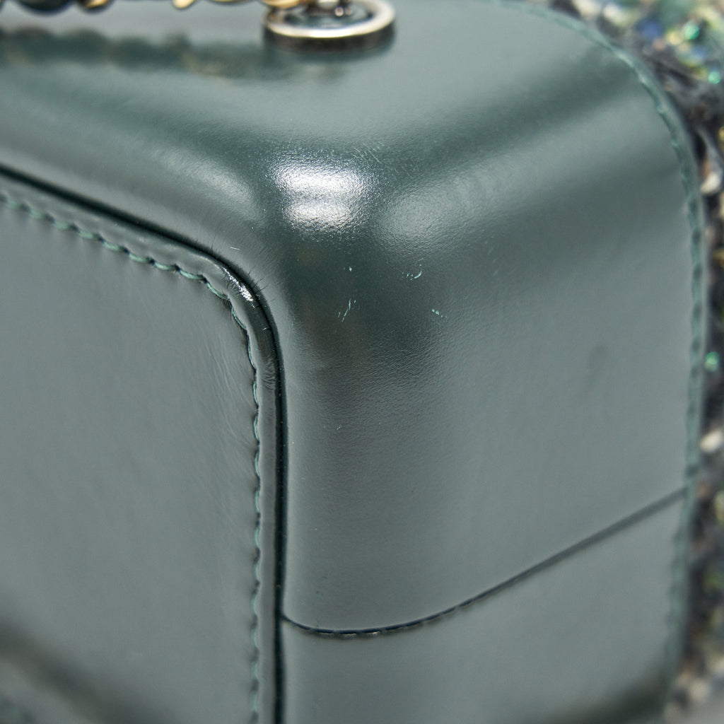 GABRIELLE TWEED BACKPACK DARK GREEN