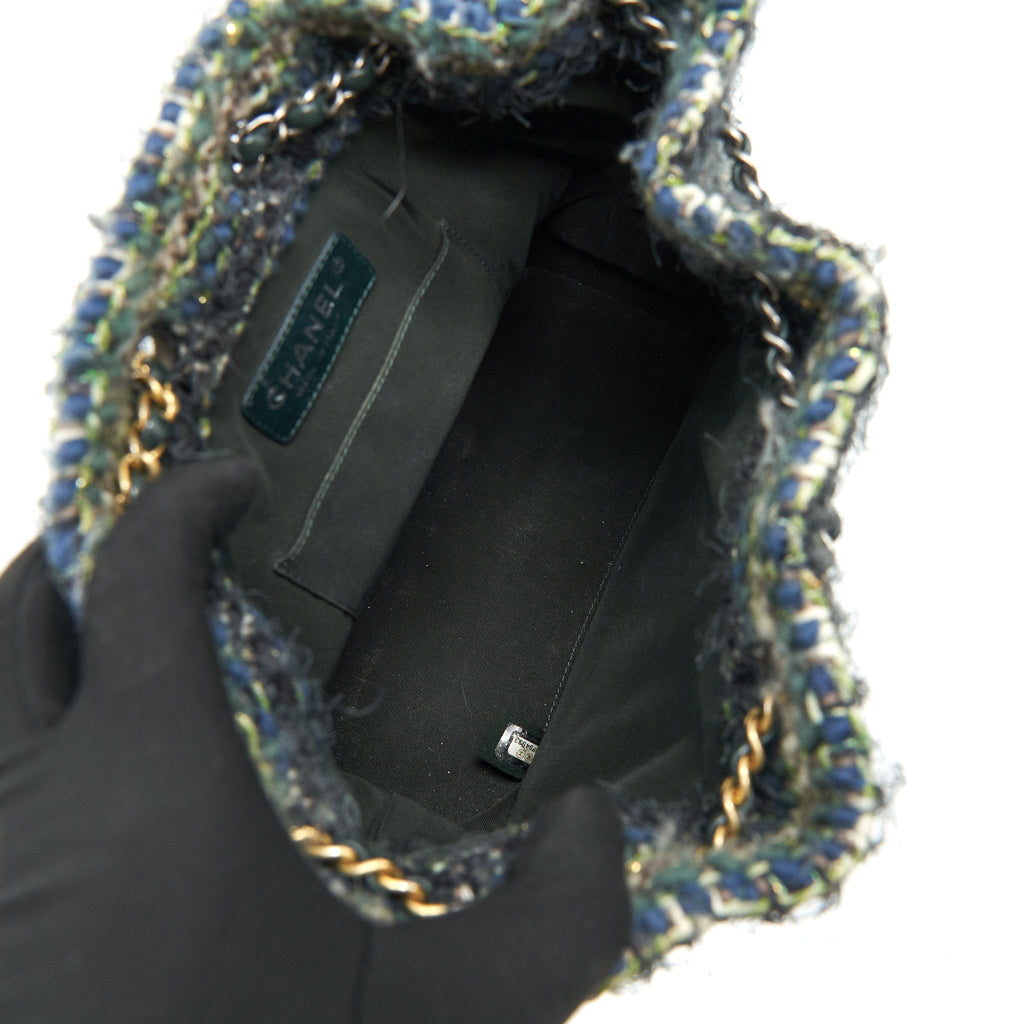 GABRIELLE TWEED BACKPACK DARK GREEN