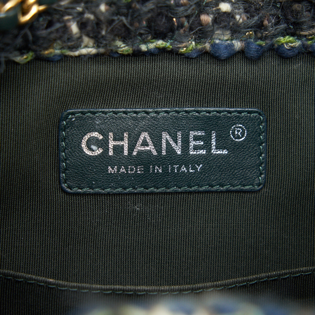 GABRIELLE TWEED BACKPACK DARK GREEN