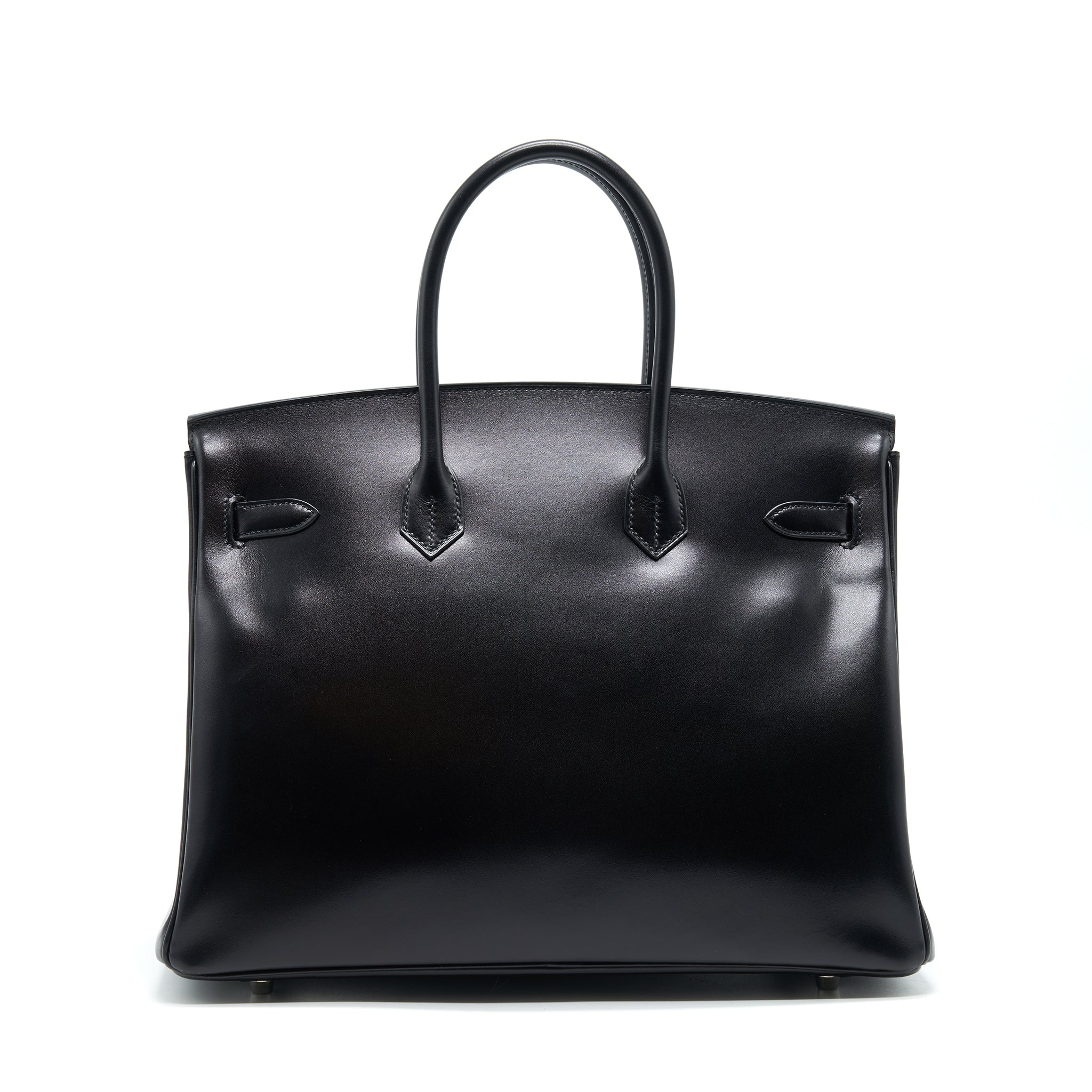 HERMES BIRKIN 35  BOX LEATHER BLACK WITH PALLADIUM GUILLOCHE HARDWARE