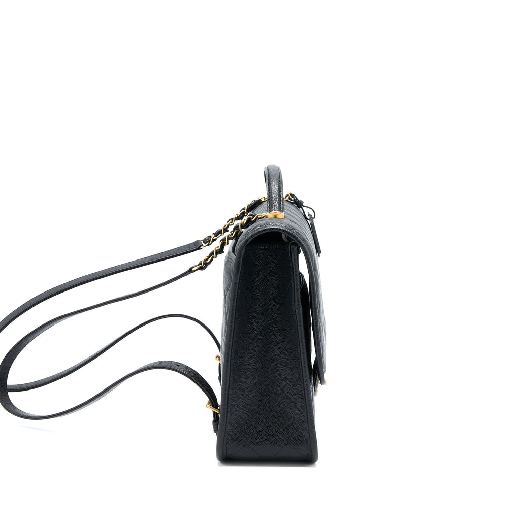 22K LARGE BACKPACK CAVIAR BLACK BRUSHED GHW (MICROCHIP)