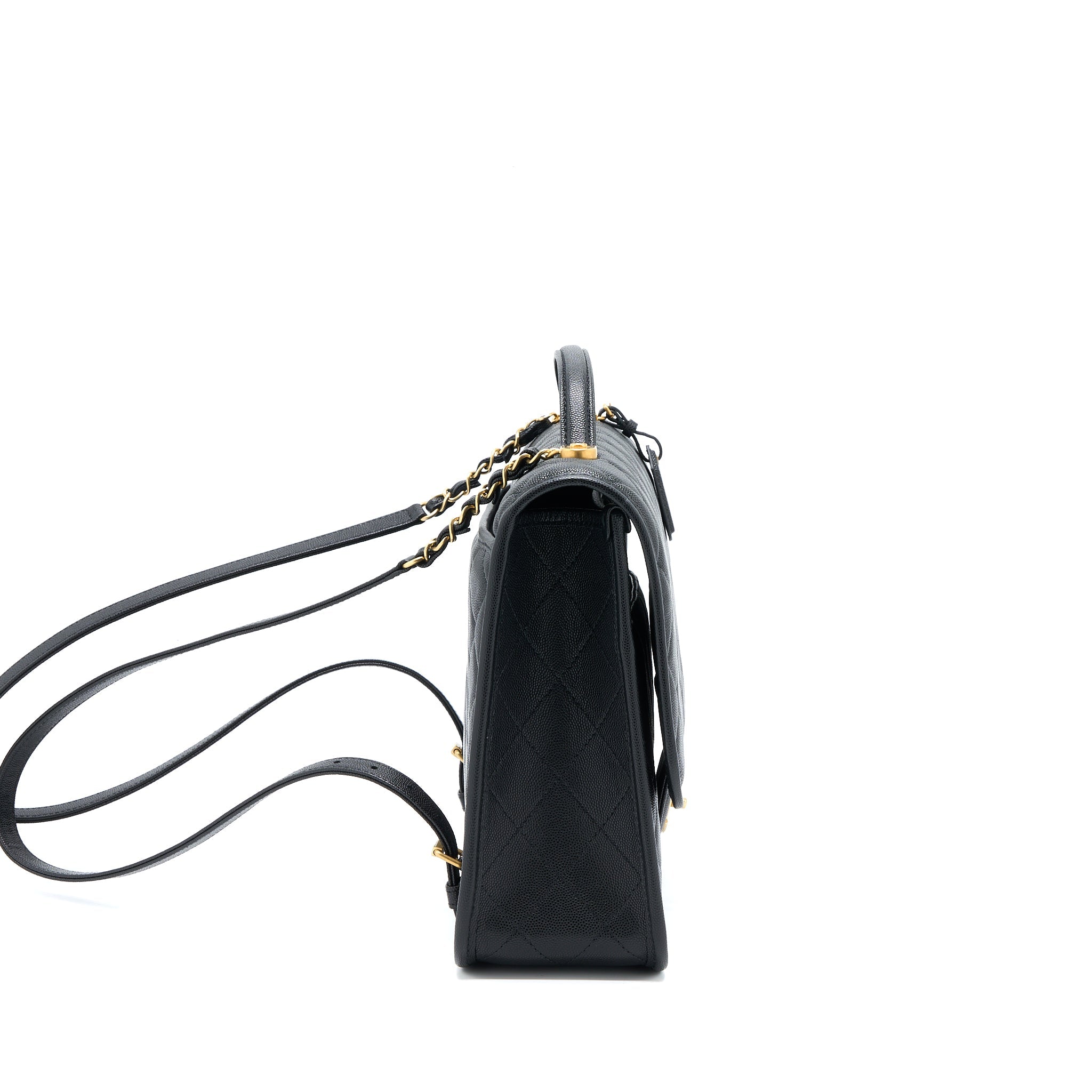 22K LARGE BACKPACK CAVIAR BLACK BRUSHED GHW (MICROCHIP)