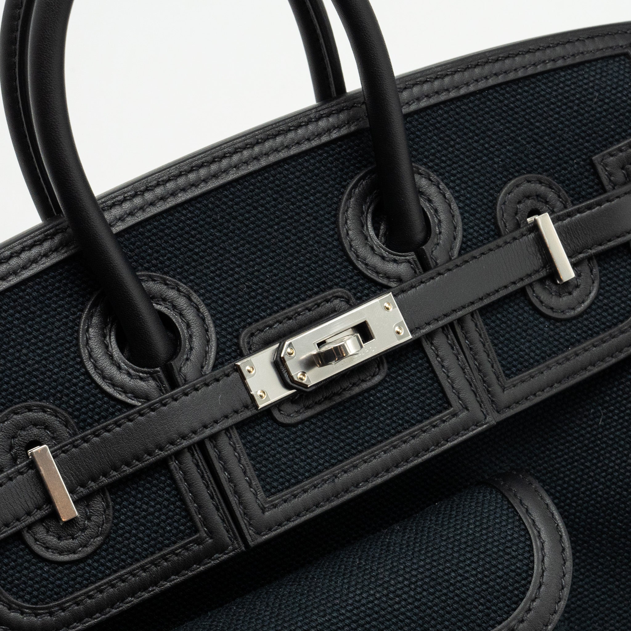HERMES BIRKIN 25 CARGO CANVAS TOILE GEOLAND / SWIFT BLACK SHW